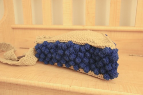 I crochet’d a blueberry pie bag~available on Etsy