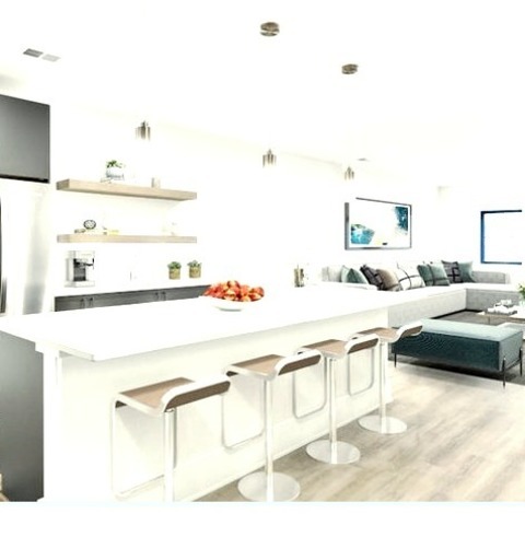 Contemporary Home Bar - Home BarExample Of A Mid-sized Trendy L-shaped Home Bar Design With An Undermount