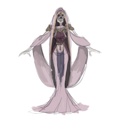 wildherolink: faeriefountain:  faeriefountain:   “Go and do not falter, my child!” Okay so I couldn’t help myself and I turned the sketch into a basic T-Pose reference for The Queen’s Shade because I love this idea. The sharp intake at the waist