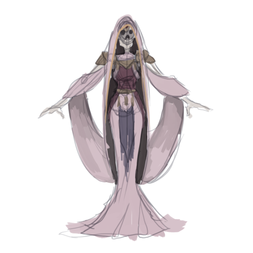 faeriefountain: “Go and do not falter, my child!” Okay so I couldn’t help myself and I turned the sketch into a basic T-Pose reference for The Queen’s Shade because I love this idea. The sharp intake at the waist is where her ribs end, but the