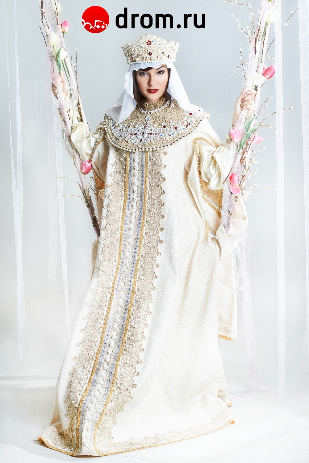 sensualspectrum:  Sasha Grey on a swing in a traditional Russian kokoshnik and costume