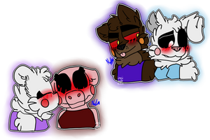 The two most common ships! Penny x Sheepy and doggy x bunny #roblox piggy#piggy art#penny piggy#sheepy piggy #penny x sheepy #doggy piggy#bunny piggy #doggy x bunny