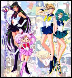 dangerousperfectionparadise:Outer Senshi with Sailor Chibi Moon in Sailor Moon S