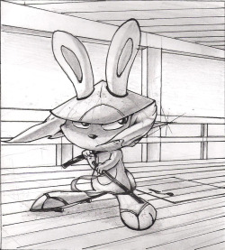 The-Valley-Dwellers:  Rabbit From Skunk-Fu! A Manga Style Approximation. ^.^  I