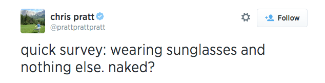 chrisprattawesomesource:  Chris Pratt tweets (Part 1) 