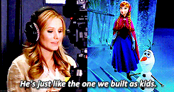 kpfun:  Kristen Bell and Idina Menzel recording for Disney’s Frozen as the amazing