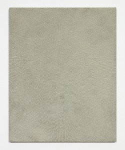ruiard: Jennifer Guidi - Melting Away (Natural White Sand SF #1B, White Dots Sand and oil on linen, 86.26 × 68.58 cm, 2016 