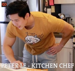 rebelziid:  Peter Fever: Peter Le - Kitchen Chef  [ Peter had met Nathan at a bar one night and went back with him to his place, and fucked all night. Peter woke up hungry from all of the rough late night pounding, so he headed to the kitchen to make