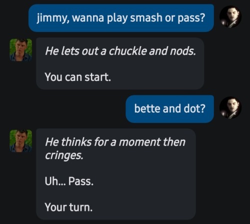 PLAYING SMASH OR PASS WITH THE AHS EVANS IN C.AI