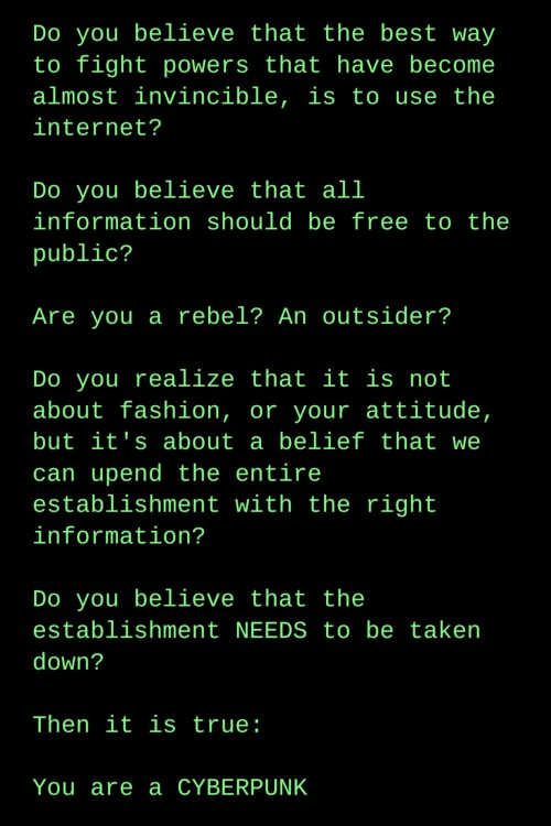 Like Or Reblog If You Are A Cyberpunk. I Am Trying To Find All Of You..