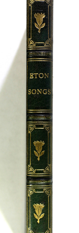 Attractive full morocco leather gilt binding Eton Songs written by Arthur Campbell Aingerset to musi