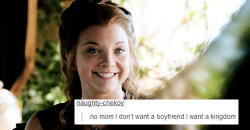 natallie-dormer:  Margaery Tyrell + tumblr text posts 