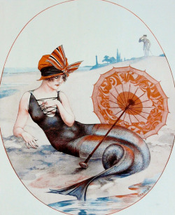 vintagegal:  “The Cunning of a Mermaid” by Chéri Hérouard for La Vie Parisienne magazine, 1921