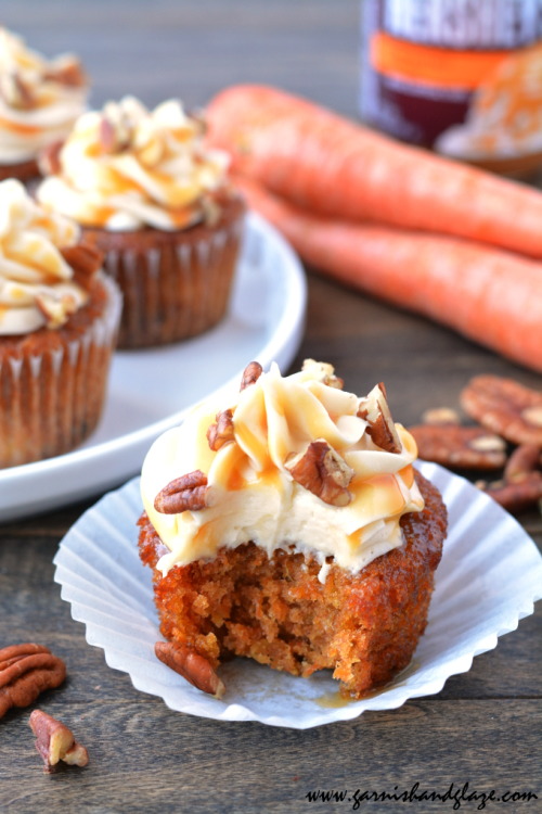 Caramel Pecan Carrot Cupcakes