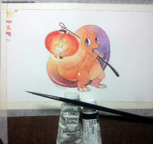 Charmander, char!I commandeered a recent Pokemon commission for more watercolor times. This one was 
