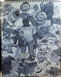 woahscout:  this is too big to scan, but I might scan in some parts of it later. MU doodles, done mostly without reference so sorry for any mistakes 