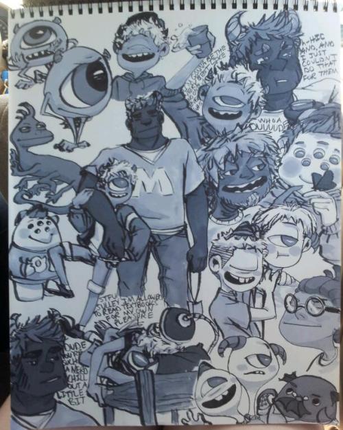 woahscout:  this is too big to scan, but I might scan in some parts of it later. MU doodles, done mostly without reference so sorry for any mistakes 