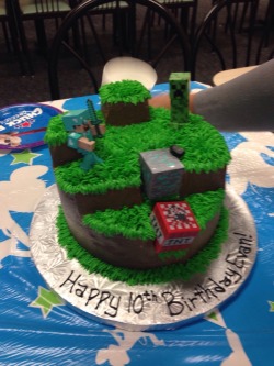 minecraftserverfinder:  A friend’s son’s birthday cake. Handmade as well. - more at http://ift.tt/1a7N3av 