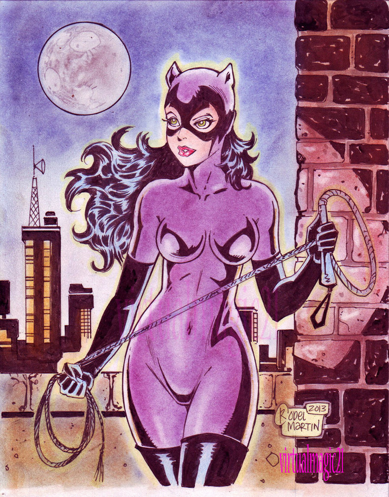   CATWOMAN cartoony by RODEL MARTIN (10252013)by rodelsm21