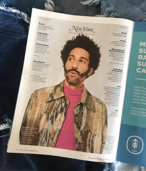 snumelhp: still not over being 3 pages into @NYMAG as the Table of Contents pin-up boy rocking a gar