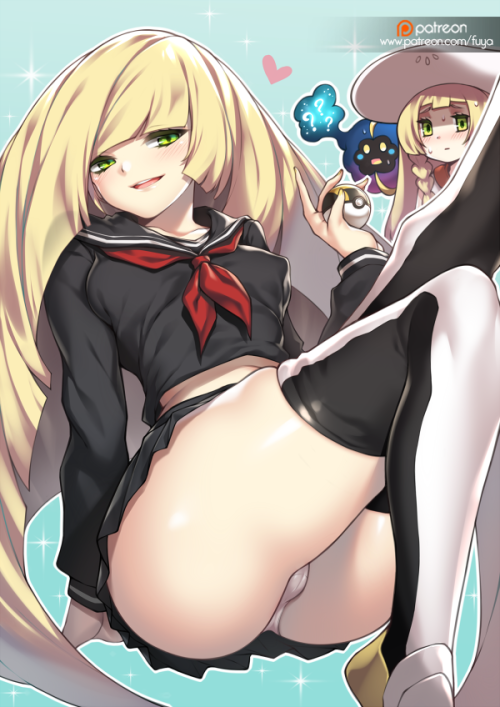 fuyahana:  “When your mom is 41 but acts like 14”Lusamine from Pokemon Sun & Moon, Patreon’s November 2016’s reward.Almost full nude NSFW preview on my PixivNovember 2016’s patrons get the version without her daughter and Nebby covering