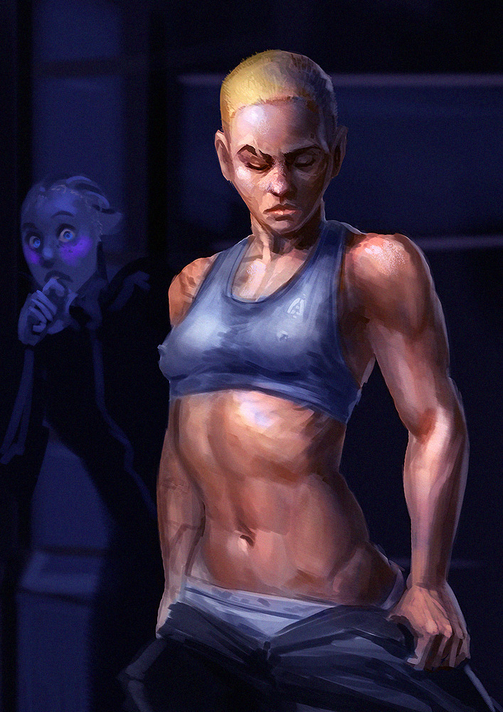 luckyfk: A bit of after mission trouble. Shepards underwear got caught by her  under-suit