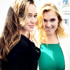 tatiana-evelyne:  “I’m so happy to have her in my life.“                                            — Eliza Taylor on her friendship with Alycia  