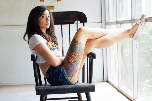 gh0stz:  Submitted by: leahsaysno Leg and arm, both by David Boisineau of Absolute Art, Richmond Virginia (girl in picture being me, Leah, obviously).   Submit your tattoos here   