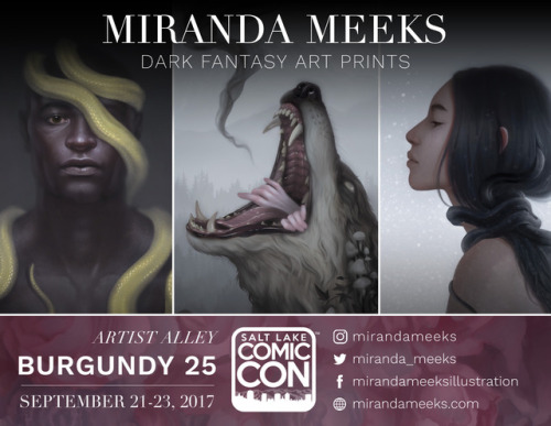 I&rsquo;ll be at @saltlakecomiccon from September 21-23! Artist Alley, Burgundy #25. I&rsquo