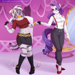 scaitblue:    “Walk with me, Darling.”  Comission for : flippedoutkyrii In this pic Rarity offered to give Zecora a free make-over, and is currently teaching her to walk like a Modern Mare in 900 Bit boots : 3 as you can see zecora  its trying to