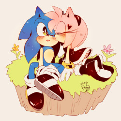 hanybe:  My sonamy and amy doodles :) 