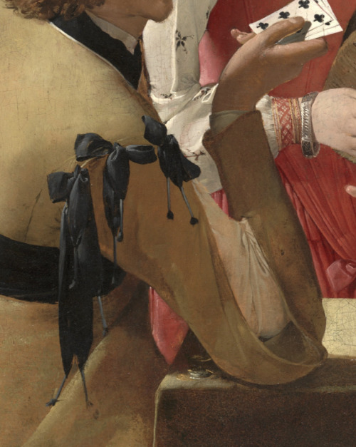 detailsofpaintings:Georges de la Tour, The Cheat with the Ace of Clubs (details)c.1630-1634