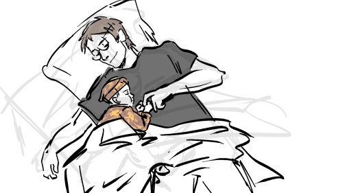 For Doodle Request: Daniel Jackson Asleep With Baby Shifu On Top Of Him