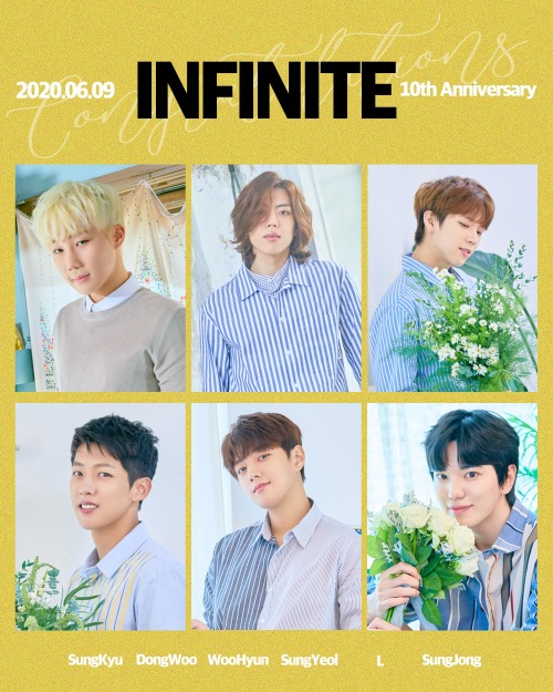 200609 Infinite Official Twitter Update[] 인피니트와 인스피릿이 함께한지 벌써 10년이 되었습니다. 언제나 인피니트와 함께 해주셔서 감사합니다.앞으