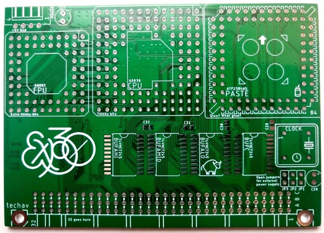 Exp30 Macintosh SE 68030 accelerator card bare circuit board