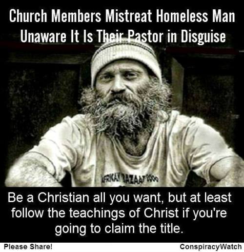 datcatwhatcameback:  dinobuttz:  vardaesque:  princessofthemusicofthenight:  officialericpoets:  Church Members Mistreat Homeless Man in Church, Unaware It Is Their Pastor in Disguise.“Pastor Jeremiah Steepek transformed himself into a homeless