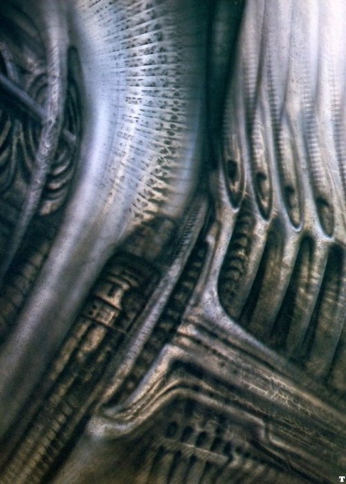 70sscifiart:HR Giger’s Biomechanical Landscapes