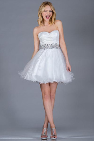 Short white prom dress