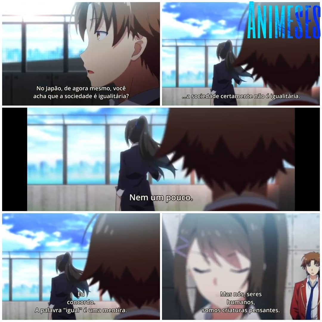 Anime: Youkoso Jitsuryoku Shijou - Tem uma frase no anime