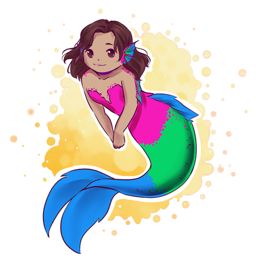 chroma-imp-draws:I could not stop myself from doing some more pride themed mermaids (it’s mermay and