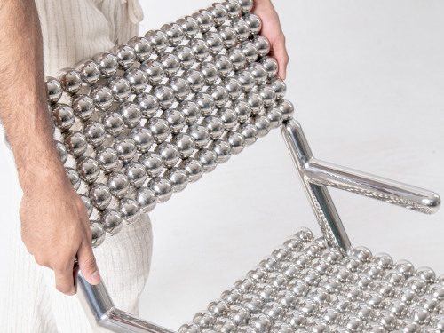 ‘Tila’ Chair by Shepherd Studio, Hand-finished and composed of 210 stainless steel spheres, Tila Cha