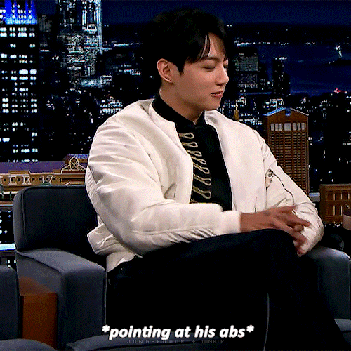 Jungkook Getting Shy When Jimmy Fallon Pointed Out His Abs