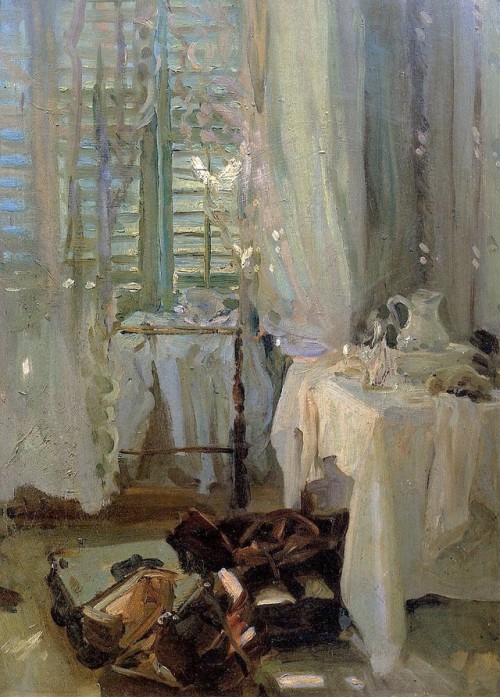 oldpaintings:A Hotel Room, 1907 by John Singer Sargent (American, 1856–1925)