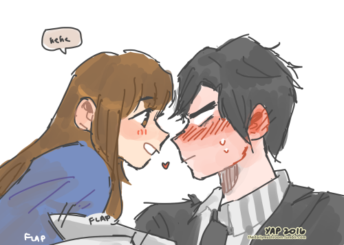 thedailymushroom:jumin fluff request!!nose kisses!i realized how bad my eyes are after drawing this 