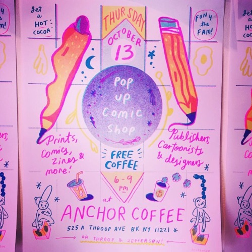 heyoooo! if you’re around Brooklyn tonight, I’ll have some stuff at Pop Up Comic Shop at