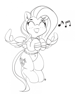 30minchallenge:Fluttershy was always so happy to sing. I just wonder if this was before or after coming from behind the curtain.Thanks to pabbles for this cute piece of art.Artists Included: Pabbles (http://pabbley.tumblr.com) &lt;3