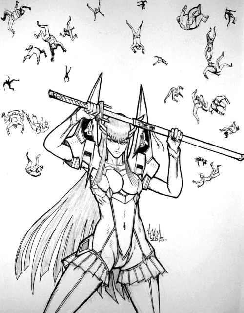 iroquois-snake:  Kill La Kill. Satsuki Kiryuin & it’s raining students.  rageomega