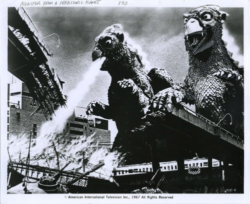 Black And White American International Pictures Publicity Stills For Monster From A Prehistoric Planet/Gappa:
