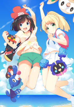 lilliepokemonsunandmoon:  Lillie and Nebby in Pokemon Sun and Moon ❤️ Source: (Pixiv)