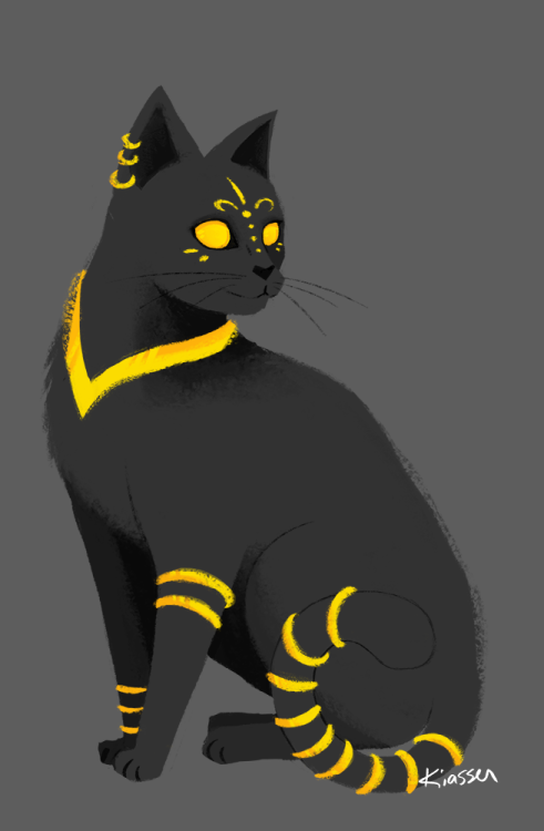 A doodle inspired by this cat on Reddit. I love his blind, golden eyes&ndash; he looks like he c